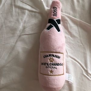 Champagne rose bottle tog toy squeeky Pink